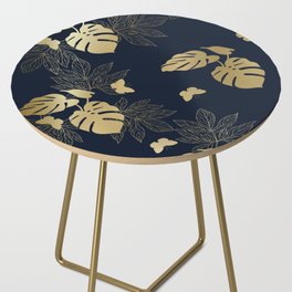 Palm Leaves and Butterflies Floral Prints Side Table