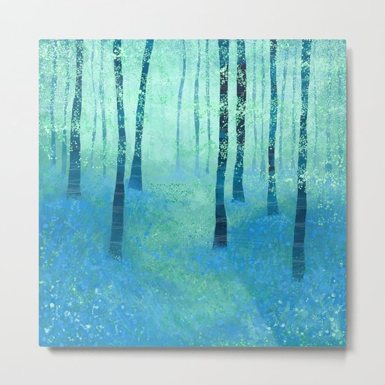 Bluebells, Challock Metal Print