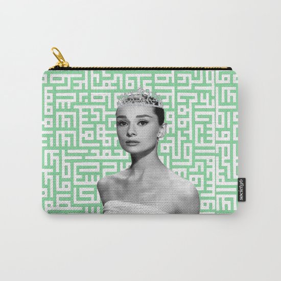 audrey with arabic calligraphy background Carry-All Pouch