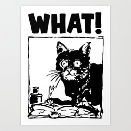 Scared cat Art Print