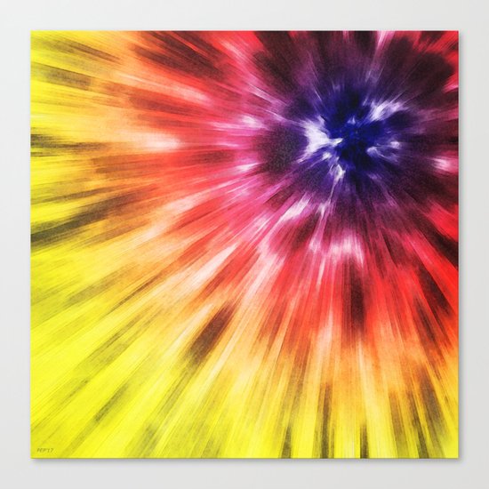 Colorful Starburst Tie Dye Canvas Print