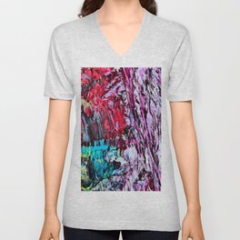 Abstract Colours in I Art V Neck T Shirt