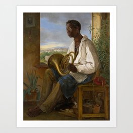 African American masterpiece Portrait of Emmanuel Rio still life painting by Albert Schindler Art Print