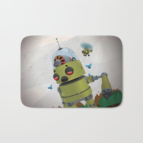 Monster robot toy Bath Mat
