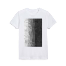 White to Dark Grey Abstract Geometric Triangle Pattern Design Kids T Shirt