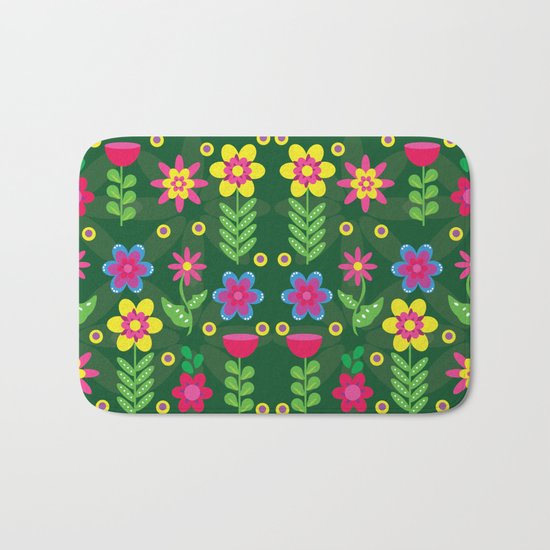Colorful Flowers Bath Mat