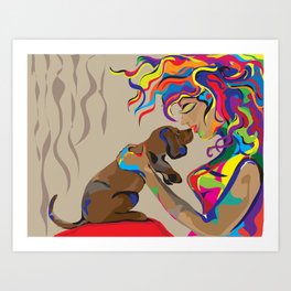 "Fall in Lust" Paulette Lust's Original, Contemporary, Whimsical, Colorful Art  Art Print