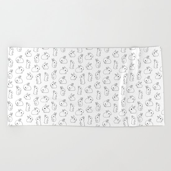 Funny tiny bunny Beach Towel