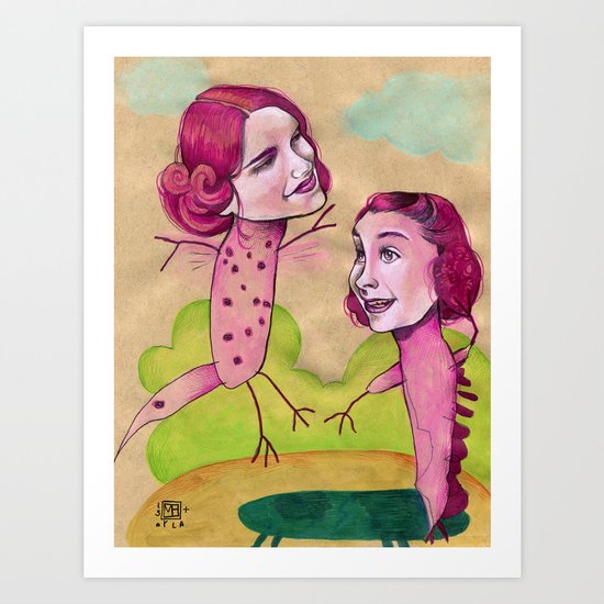 UP AND DOWN FRIENDS Art Print