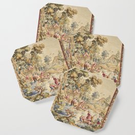 Antique Aubusson Louis XV French Tapestry Coaster