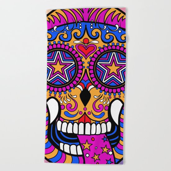 Sugar Skull #1 Beach Towel