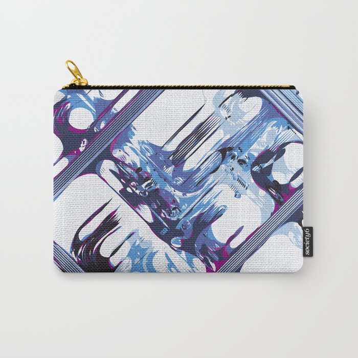 Blue geometric abtsract  Carry-All Pouch