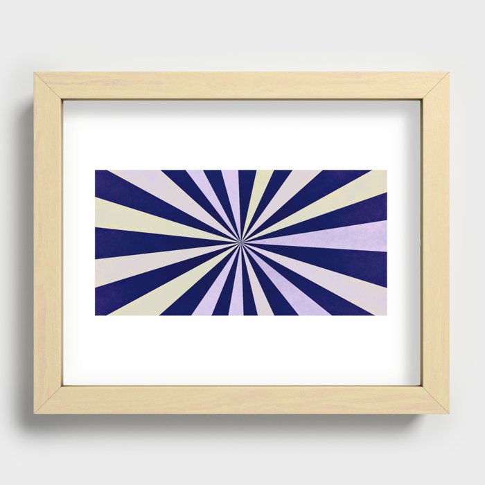 Blue violet sunburst Recessed Framed Print