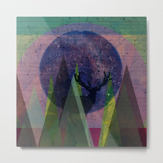 Wonder Wood Deer Dream Forest - Waiting for the sun Metal Print