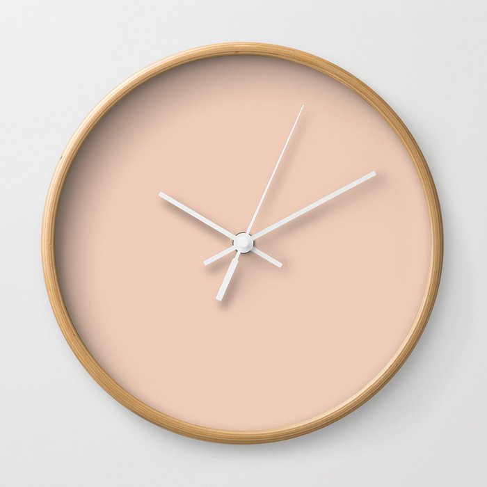 From The Crayon Box – Desert Sand Light Pastel Peach Solid Color Wall Clock