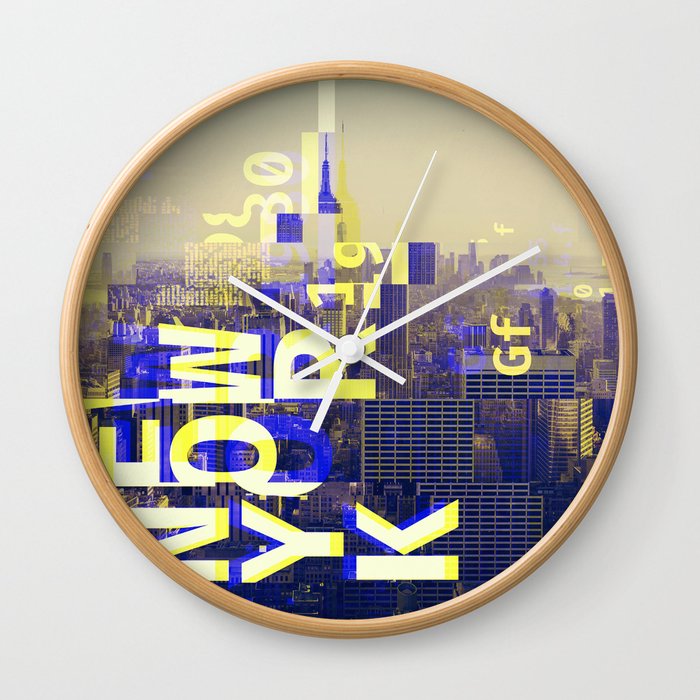 GLITCH CITY #00 NEW YORK Wall Clock