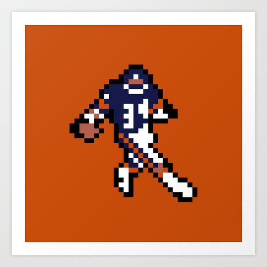 8-Bit: Walter Payton Art Print