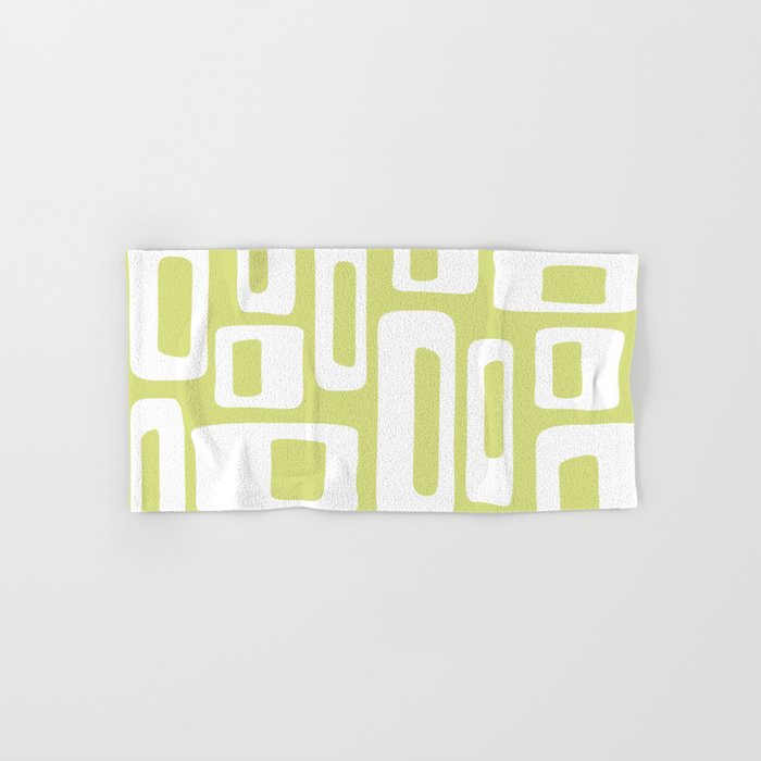 Retro Mid Century Modern Abstract Pattern 732 Chartreuse Hand & Bath Towel
