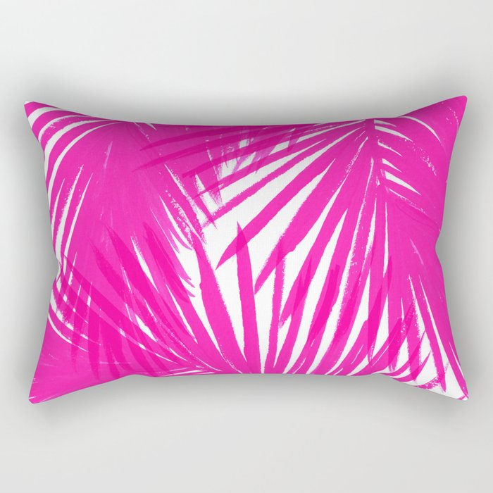 Palms Fuchsia Rectangular Pillow