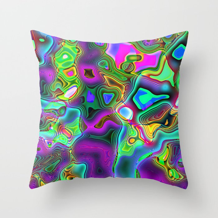 Neon Shapes Throw Pillow