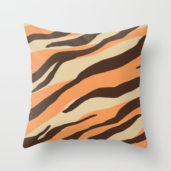 Fierce Tiger Stripes Throw Pillow