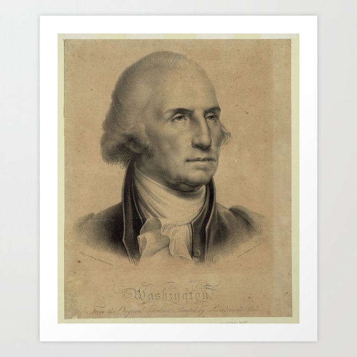 Vintage George Washington Portrait Illustration Art Print