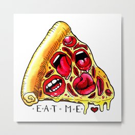 Eat Me Metal Print | Pop Art, Hungry, Watercolor, Patreonrewards, Mouths, Tongue, Painting, Ink, Weird, Livefoodgirls 