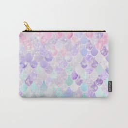 Cute Mermaid Pattern, Light Pink, Purple, Teal Carry-All Pouch