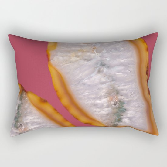 Agate Translucent #Yellow #Orange #4 #decor #art #society6 Rectangular Pillow