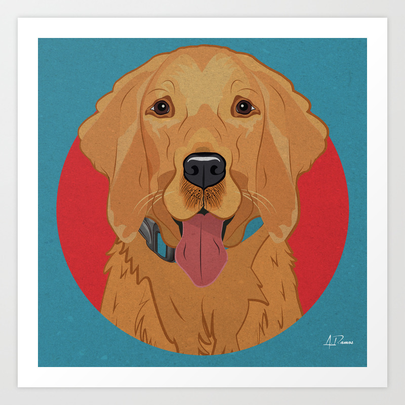 Golden Retriever Art Poster Dog Icon Series By Artist A Ramos Designed In Bold Colors Art Print By Dulcedogs Society6
