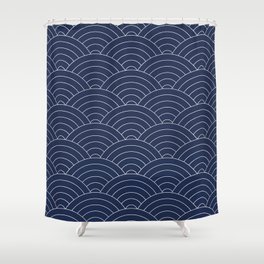 Waves (Navy) Shower Curtain
