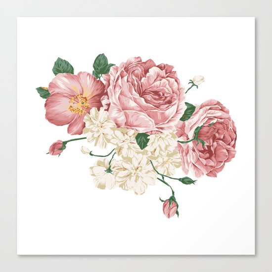 Watercolor rose Canvas Print