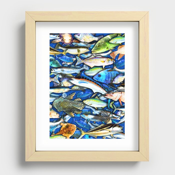 DEEP SALTWATER FISHING COLLAGE Recessed Framed Print by Gloria