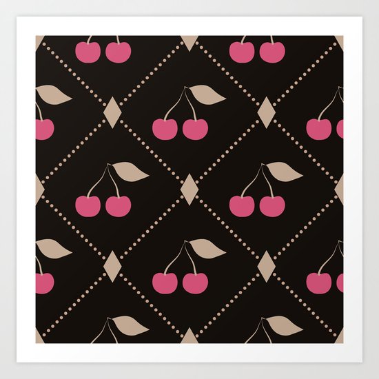 Red cherries . Art Print