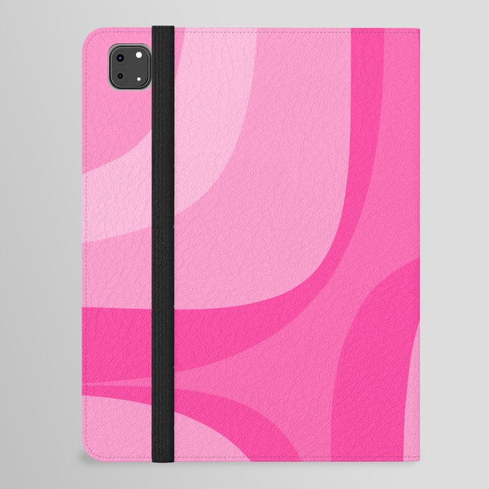 Retro Groove Bright Pink Minimalist Abstract iPad Folio Case