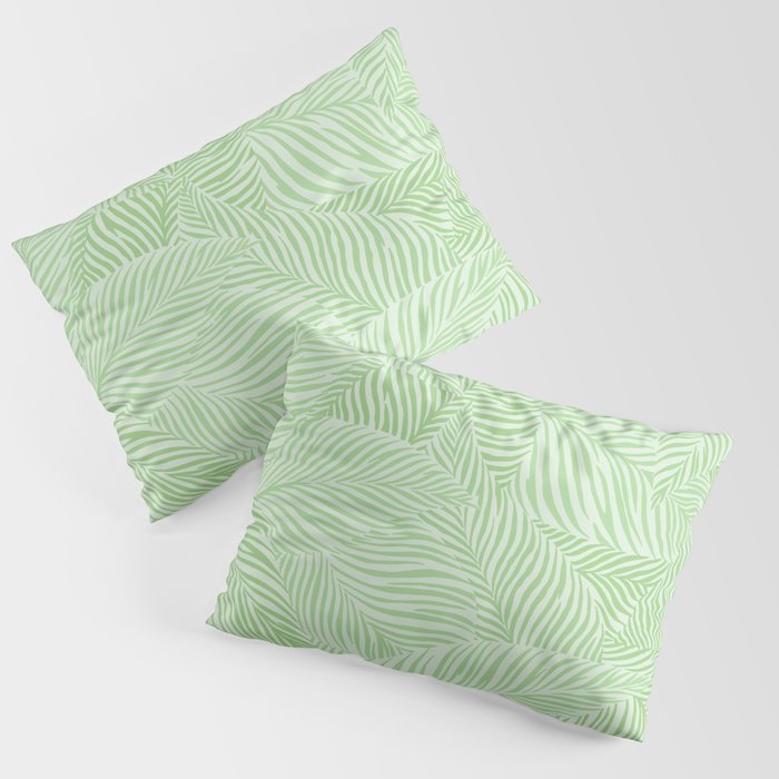 Abstract green leaf pattern, Digital Illustration background Pillow Sham