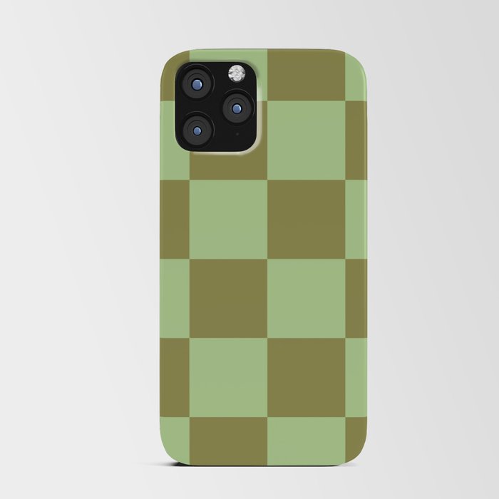 Moss and Sage Green Checker 70s Pattern (xii 2021) iPhone Card Case