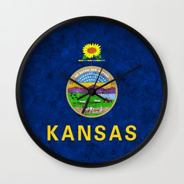 Flag of the American State of Kansas US flags Kansas Pride Banner Emblem Wall Clock