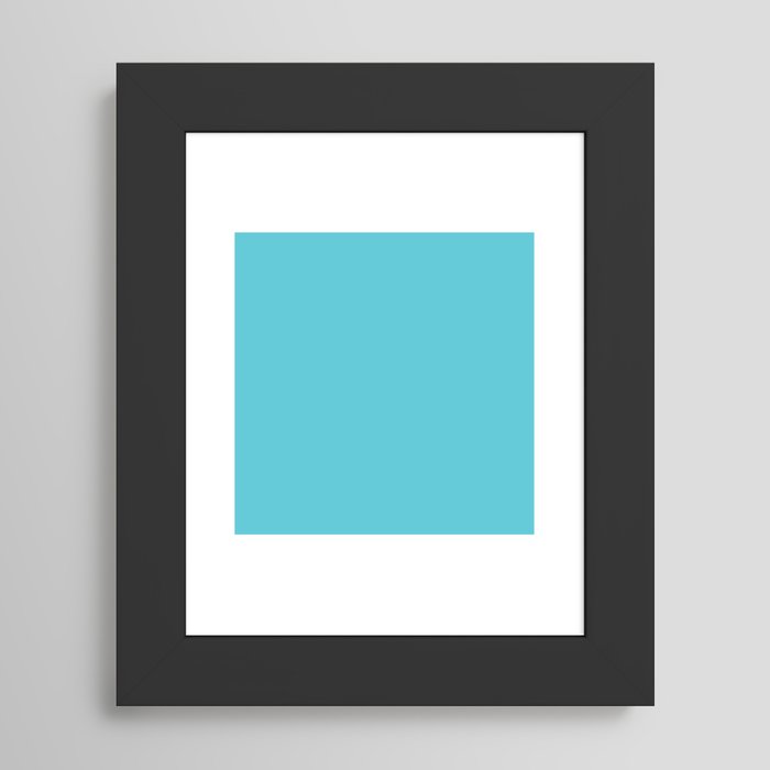 Turquoise Blue Color Framed Art Print by KOOVOX | Society6