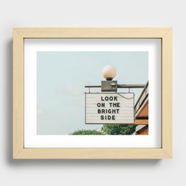 Look on the bright side marquee sign, Austin Motel, Austin, Texas Recessed Framed Print