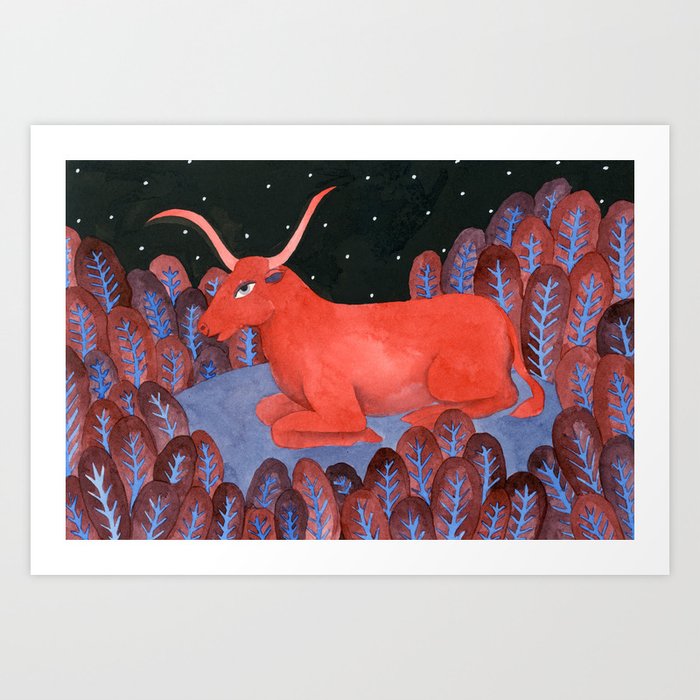 Taurus - Zodiac illustration astrology series Art Print