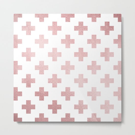 Simply Plus in Rose Gold Sunset Metal Print