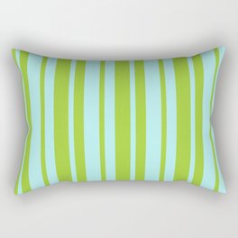 [ Thumbnail: Green and Turquoise Colored Stripes Pattern Rectangular Pillow ]