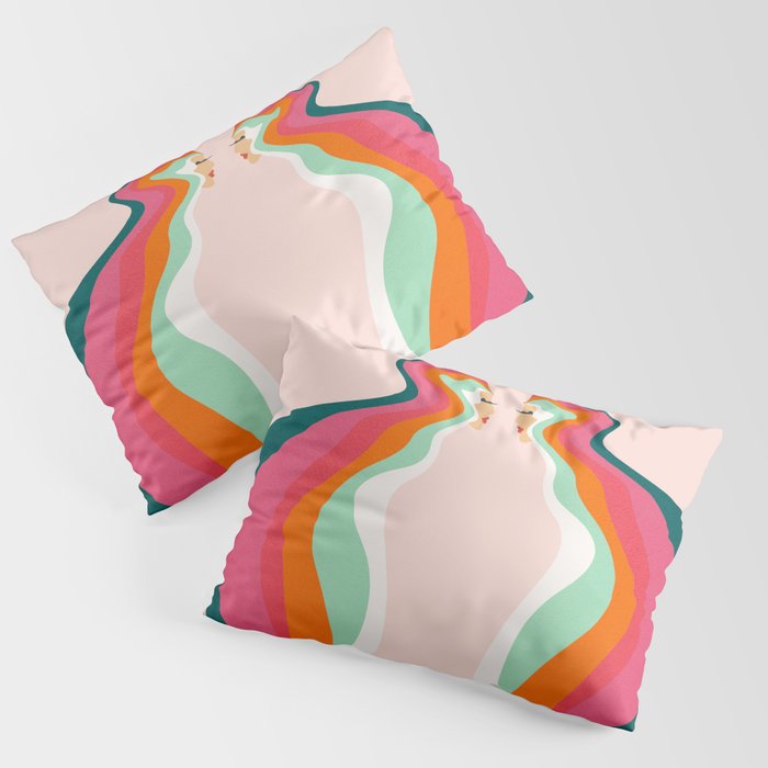 Abstraction_MY_LADY_SEXY_RAINBOW_SMOOTH_POP_ART_0302A Pillow Sham
