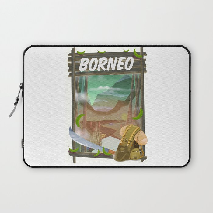 Borneo Jungle poster. Laptop Sleeve