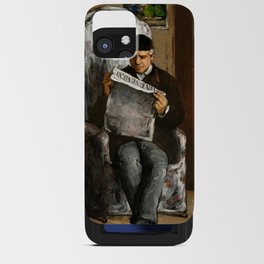 The Artist's Father, Reading L'Evenement, 1866 by Paul Cezanne iPhone Card Case