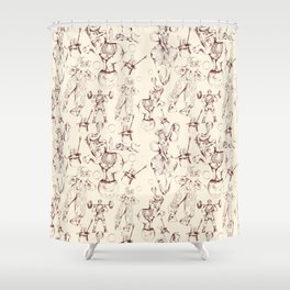 vintage style circus pattern Shower Curtain | Clown, Retro, Graphicdesign, Carnival, Antique, Digital 