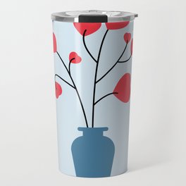 Heart Leaves Abstract Modern Flower Pot Travel Mug