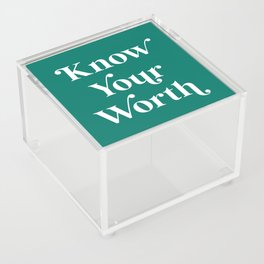 Know Your Worth - Velvet Jade Acrylic Box