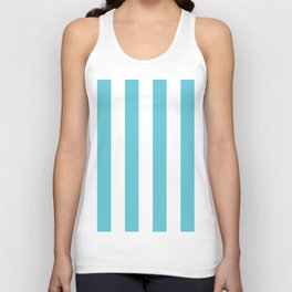 Simply Vertical Stripes in Seaside Blue Unisex Tank Top